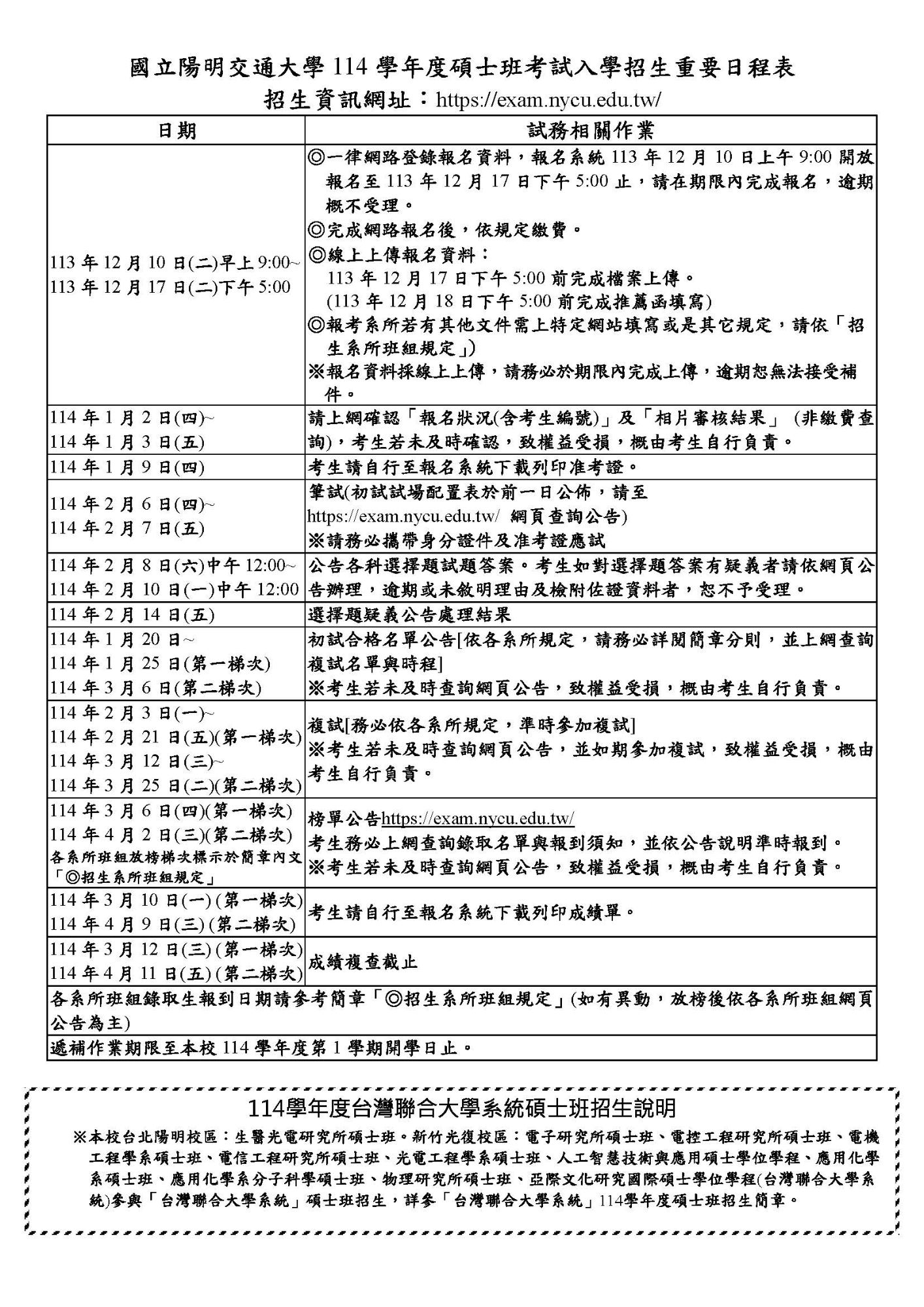 招生入學時程